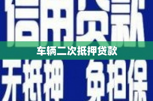岱山车辆二次抵押贷款
