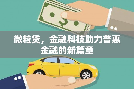 岱山微粒贷，金融科技助力普惠金融的新篇章