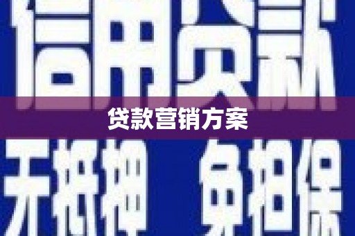 岱山贷款营销方案