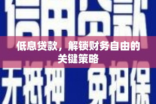 岱山低息贷款，解锁财务自由的关键策略