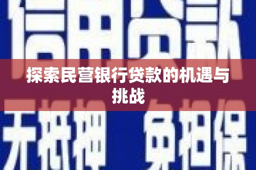 岱山探索民营银行贷款的机遇与挑战