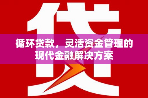 岱山循环贷款，灵活资金管理的现代金融解决方案
