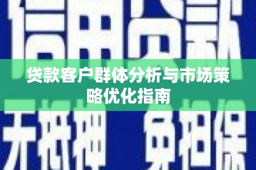 岱山贷款客户群体分析与市场策略优化指南
