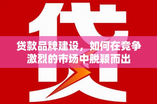 岱山贷款品牌建设，如何在竞争激烈的市场中脱颖而出