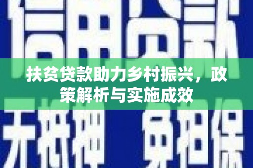 岱山扶贫贷款助力乡村振兴，政策解析与实施成效