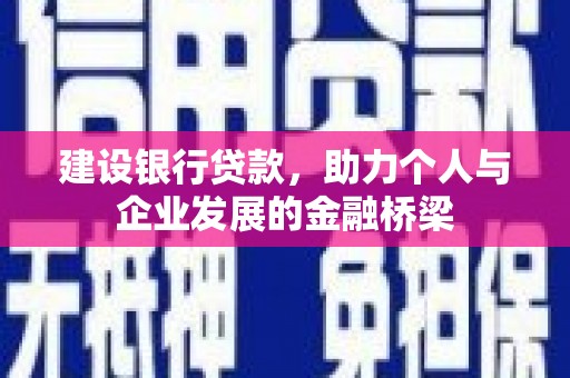 岱山建设银行贷款，助力个人与企业发展的金融桥梁