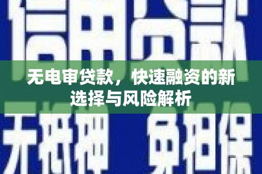岱山无电审贷款，快速融资的新选择与风险解析