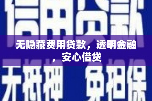 岱山无隐藏费用贷款，透明金融，安心借贷