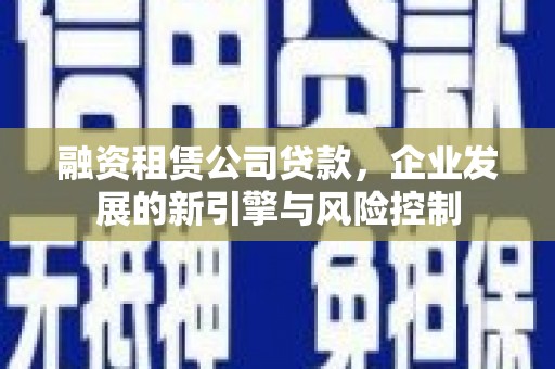 岱山融资租赁公司贷款，企业发展的新引擎与风险控制