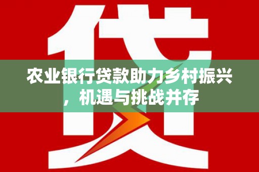 岱山农业银行贷款助力乡村振兴，机遇与挑战并存