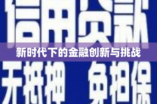 岱山新时代下的金融创新与挑战
