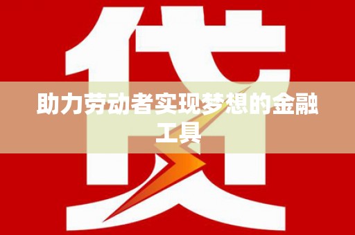 岱山助力劳动者实现梦想的金融工具